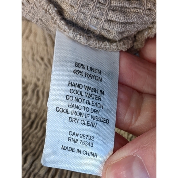 House of Harlow 1960 Linen Rayon Smocked Top Jumpsuit Size Large - Picture 5 of 7